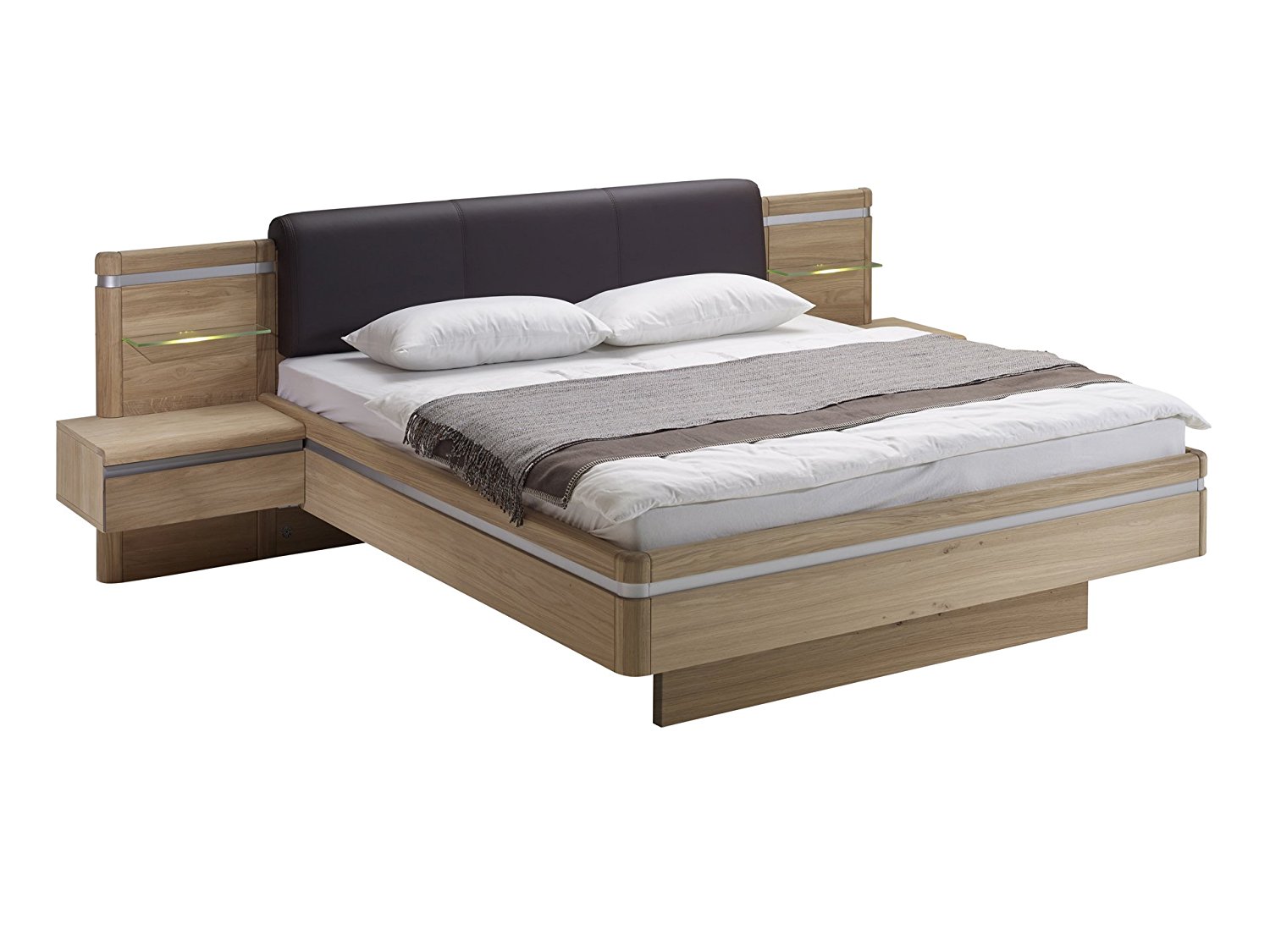 VORBEI!!  Bett "Dakota" 180x200 cm inklusive 2 Nachtkommoden und Wandboard für 333 EUR inkl. Lieferung