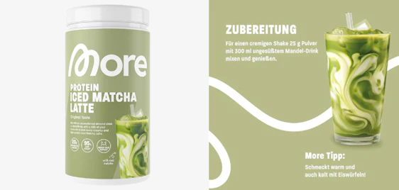 🧊🍵 MORE Protein Iced Matcha Latte (500g) für 23€