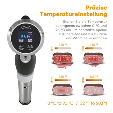 VAVA Sous Vide Stick VA-EB016 (1000 W, 0°C-95°C )