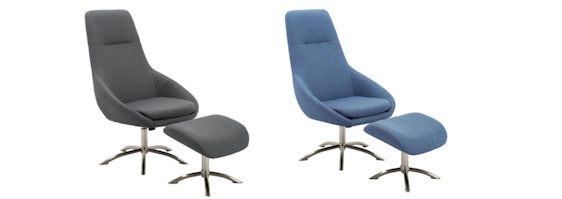 Carryhome Relaxsesselset "Linon" für 68€ − Verstellbarer Sessel (blau/grau) + Hocker