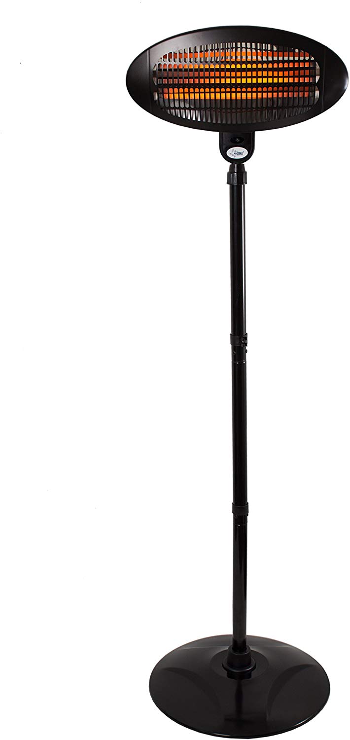 SUNTEC Quarz-Terrassenheizstrahler Night Sun [Für Balkon, Terrasse, Garten, Infrarotwellnesswärme, 3 Heizstufen, höhenverstellbar, max. 2000 W] 