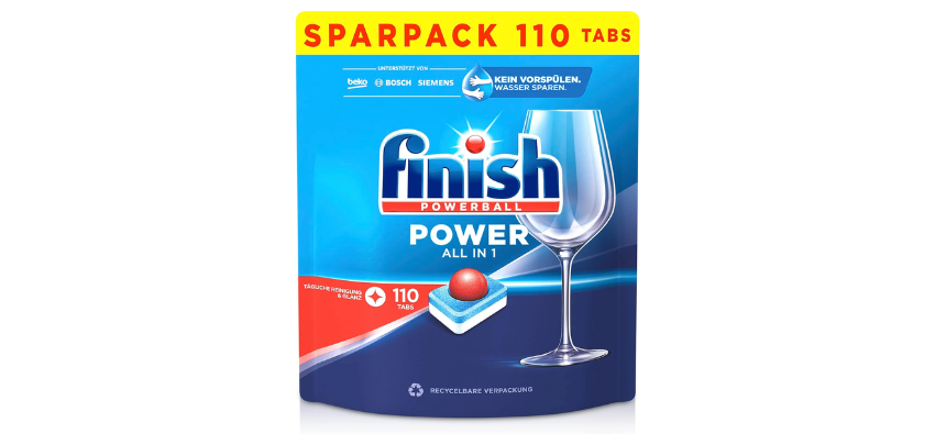 10 Cent pro Waschladung! 110x Finish All-in-1 Spülmaschinentabs für 11€