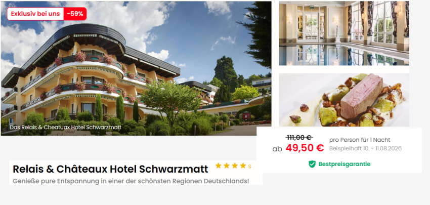 Auszeit im Schwarzwald! 🌲 Relais &amp; Châteaux Hotel Schwarzmatt ab 50€ p.P. inkl. Frühstück &amp; Wellness