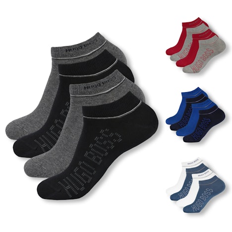 4 Paar Hugo Boss Sneakersocken AS Design in verschiedenen Farben