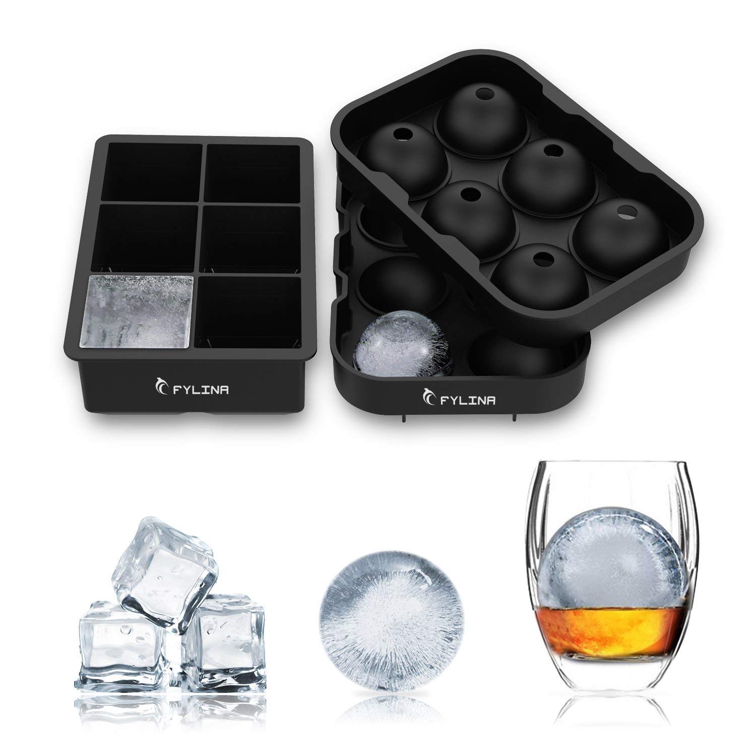 FYLINA Eiswürfelform Silikon 48mm Eiskugelform