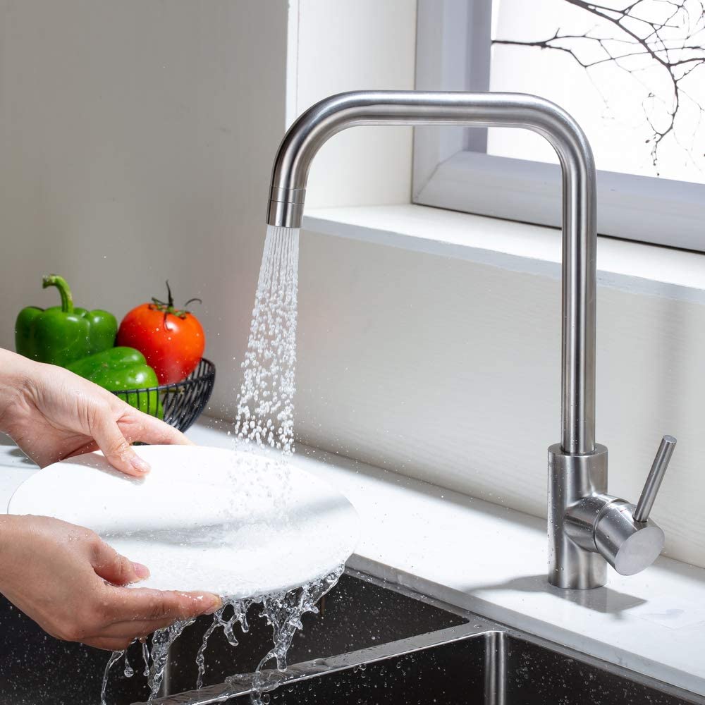 Wasserhahn für Küche 360° Drehbar Küchenarmatur mit 2 Strahlarten