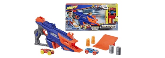 Hasbro C0784EU4 Nerf Nitro LongShot Smash für 11€ – Fahrzeugblasterset mit 6 Teilen
