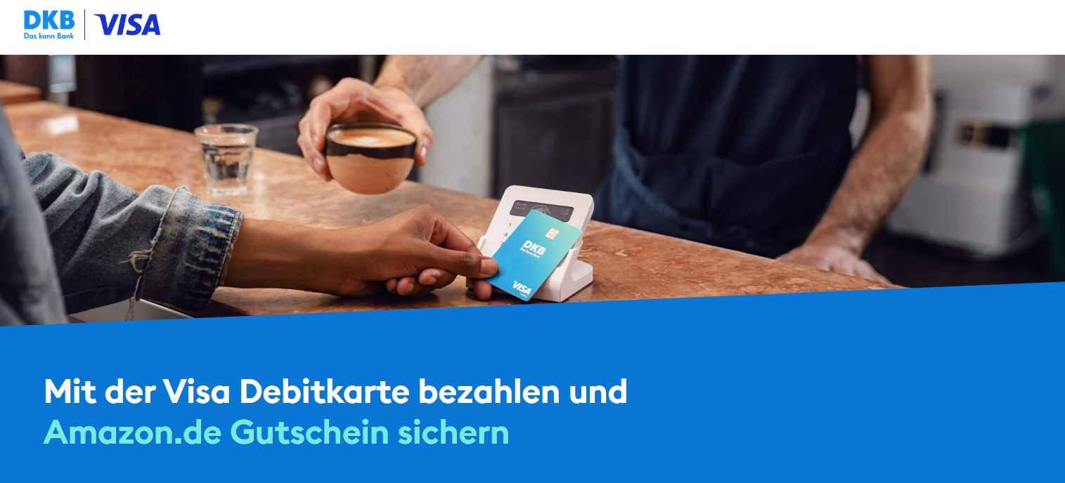 DKB Visa Debitkarte: Amazon Gutschein bis 15€ für Kartenzahlung 🤑