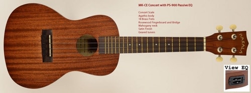 KALA Makala Konzert Ukulele mit Tonabnehmer, inkl. Tasche für 28,- EUR inkl. Versand