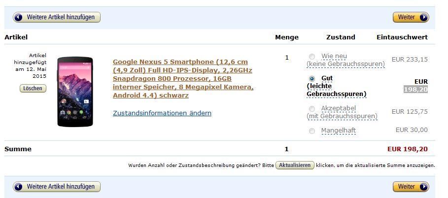 25€ Extra-Gutschein bei Amazon Trade-In für Artikel im Wert von mindestens 100€ – lohnt sich die Aktion?