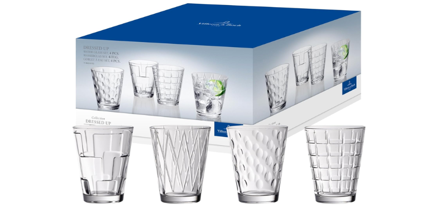 Villeroy &amp; Boch Dressed Up für 18€ - 4-tlg. Gläser-Set im Retro-Stil
