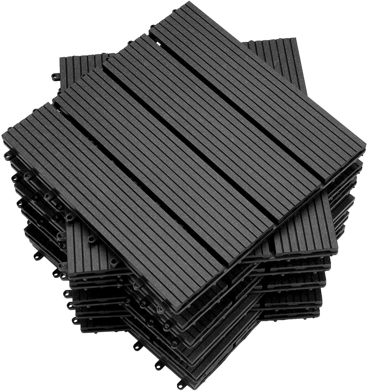 EINFEBEN Terrassen-Fliese WPC Kunststoff mit Drainage, 30x30cm, 6 Stück