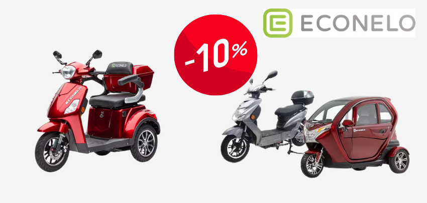 10% Gutschein auf Roller von Econelo - z.Bsp. Econelo J1000 für 1400€ - Seniorenmobil, 25 km/h, umweltfreundlich