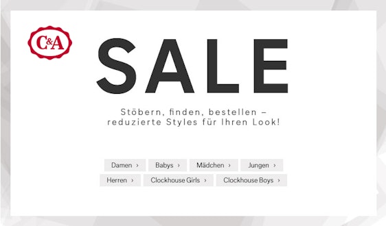 20% Rabatt auf alles bei C&A – Schnäppchen bei Sale-Artikel für Sie und Ihn