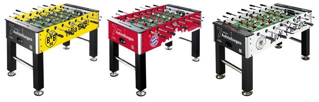 Kickertisch von Live Kicker in 3 Varianten für je 229 euro - BVB; Bayern oder DFB