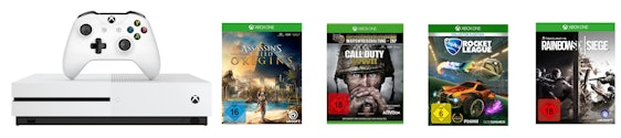 Günstige Xbox One S Bundles bei Amazon – z. B. mit Assassins‘s Creed Origins und Call of Duty: WWII für 235€