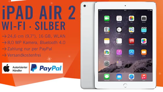 Apple iPad Air 2 16GB WiFi generalüberholt für 380€ *UPDATE2*