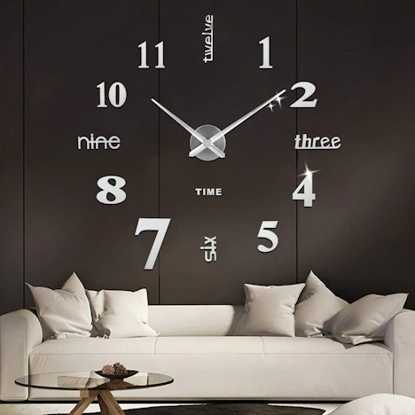 Wanduhr Mit 3D Visuelle Aufkleber DIY Wanduhren Mehrweg
