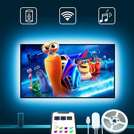 RGB Strip Beleuchtung mit APP für 46-55 Zoll TV, 16 Million DIY Farben