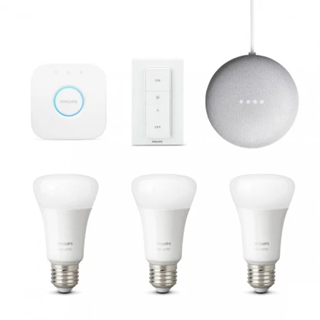 Philips Hue White E27 Bluetooth Starter Kit + Google Home Mini für 74,95 EUR inkl. Versand
