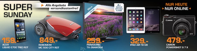 Saturn Super Sunday - z.B. Panasonic TX-39AW304 (39 Zoll, Full-HD, LED TV, EEK:A+) für 259€