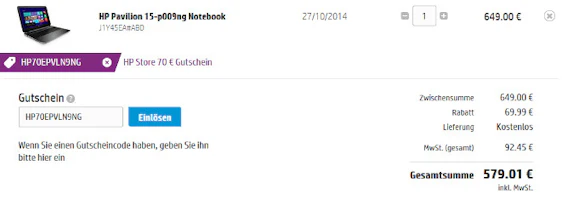 HP Pavilion 15-p009ng für 579€ - 15,6" Notebook mit i5-4210U, GeForce 840M und 8GB RAM