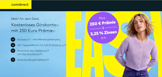 250€ Prämie geschenkt 🎁 comdirect Girokonto 3 Jahre kostenlos