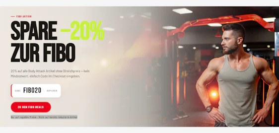 FIBO-Fieber bei Body Attack! 🦾 20% Rabatt auf fast alles mit Code ✨