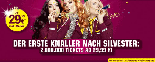 Germanwings Tickets für 29,99€ inkl. Steuern und Gebühren