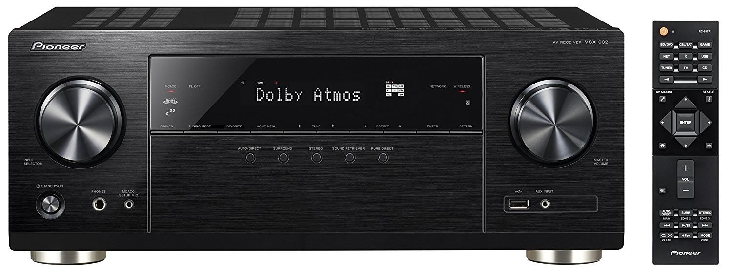Pioneer VSX-932 für 239€ - 7.2-Kanal-Receiver mit 7×130 Watt und Dolby Atmos, WiFi und DTS:X