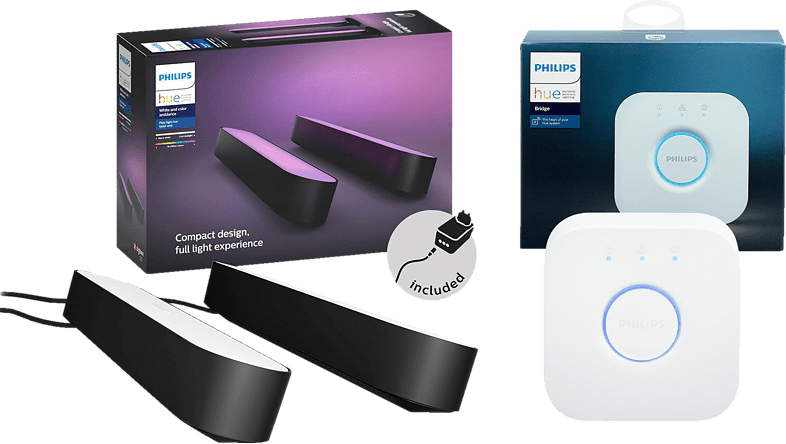 2x Philips Hue Play Lightbar + Bridge für 110€ – dimmbar, bis zu 16 Millionen Farben 🌈📺