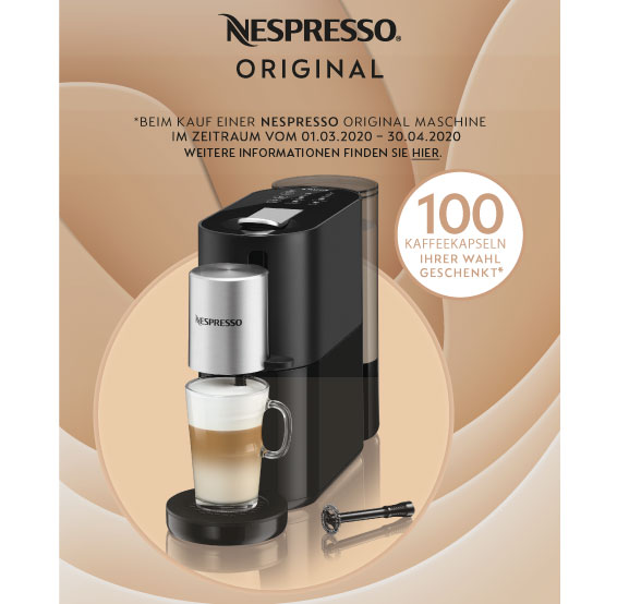 Krups XN 760B Nespresso New CitiZ &amp; milk silber + 100 Kapseln gratis