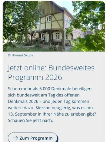 Vorankündigung: Tag des offenen Denkmals
