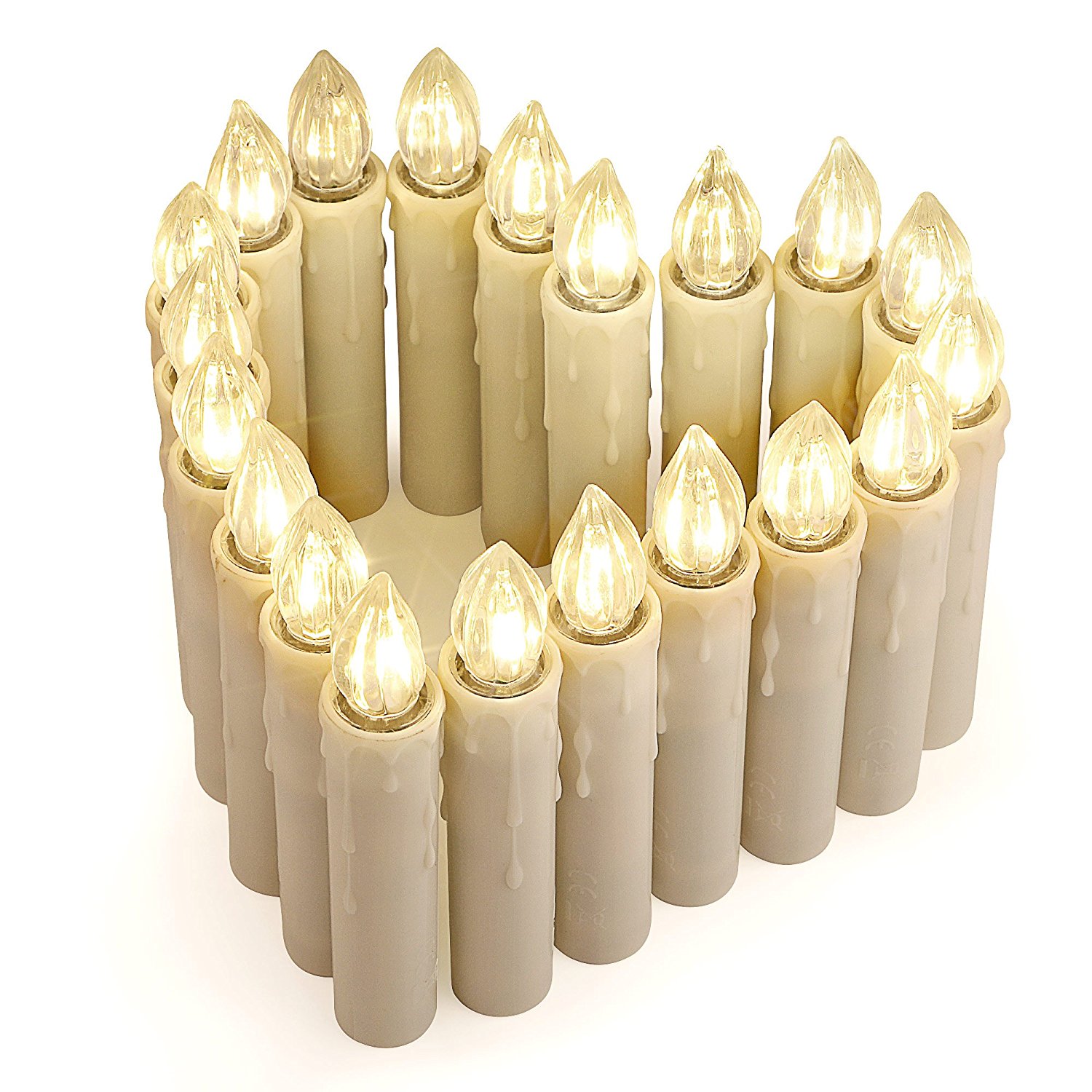 20er LED Kerzen [Fernbedienung, Timer und Batterien, IP64 ]