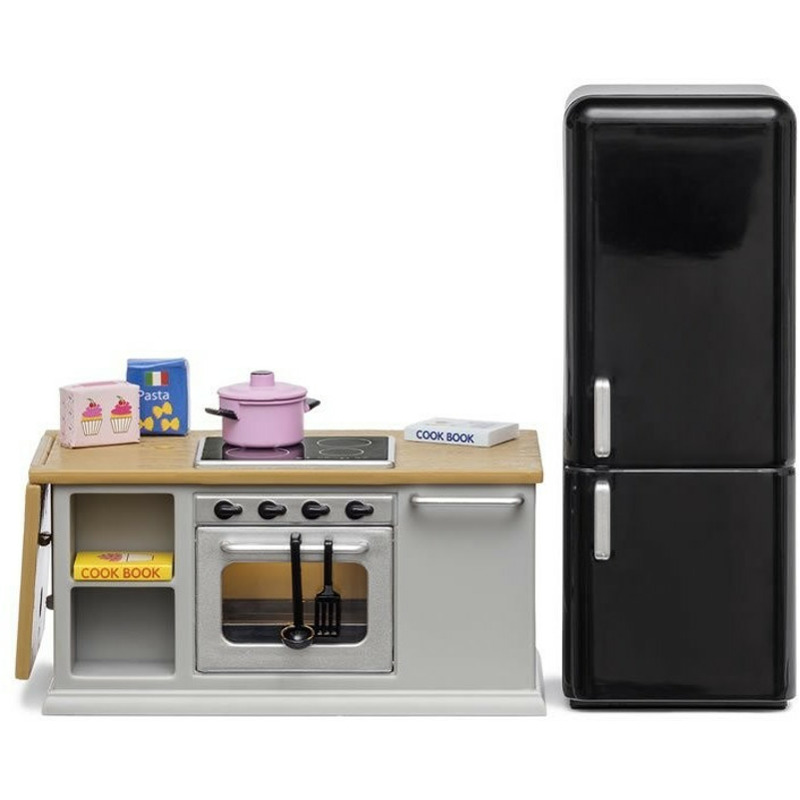 Lundby Kochinsel + Kühlschrank grau/schwarz 19% reduziert
