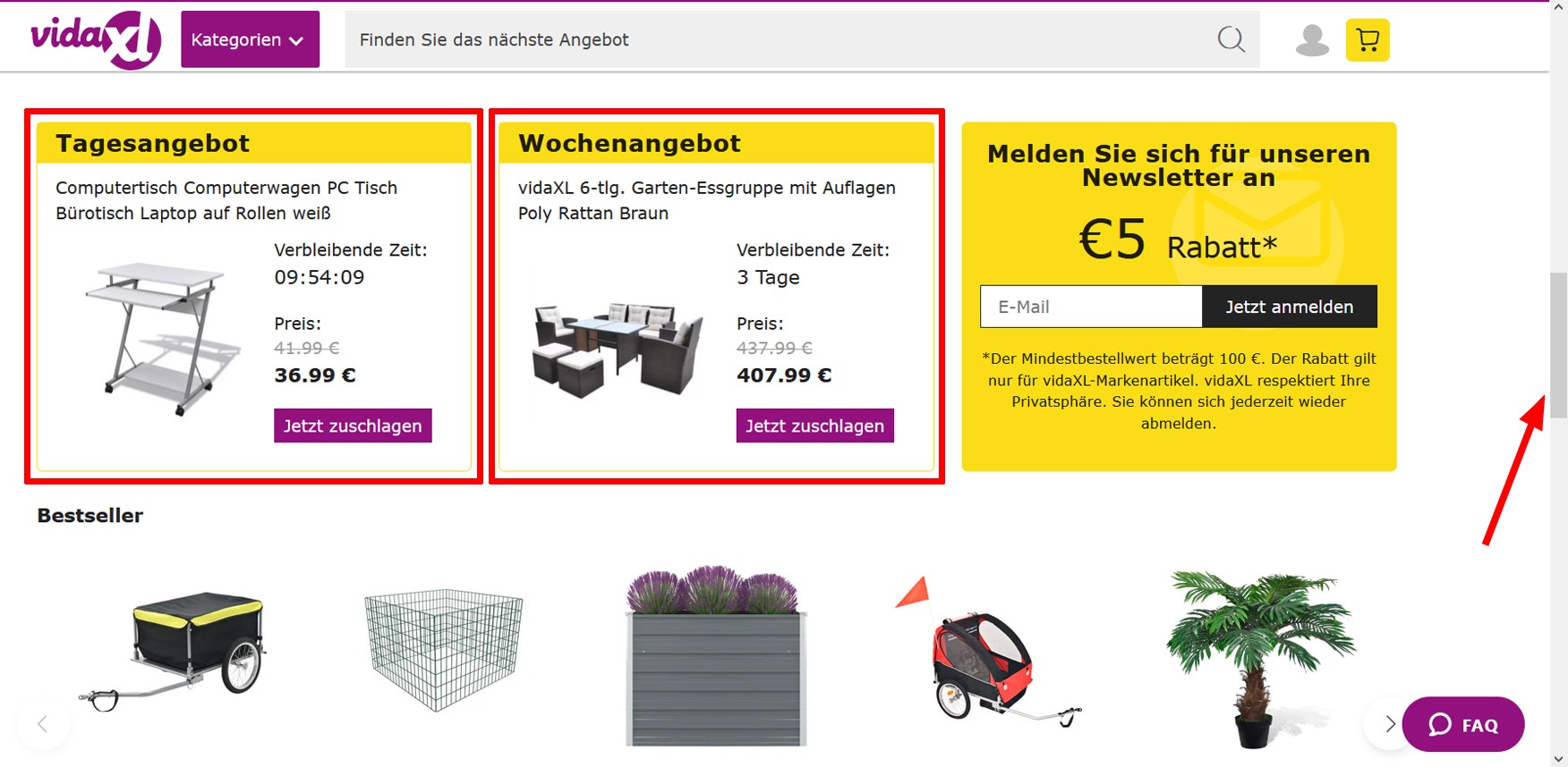 VidaXL Angebote Deals