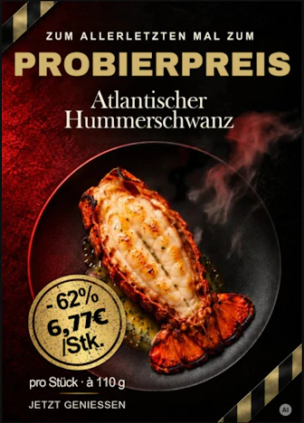 62% Rabatt auf Hummerschwänze
