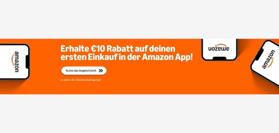 10€ Rabatt bei Amazon für ersten Kauf über die App – ab 25€ Mindestbestellwert