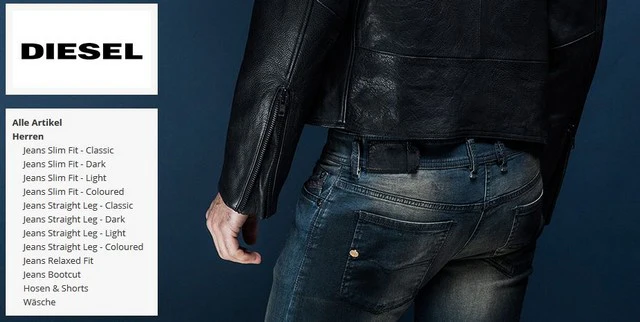 Bis zu 75 prozent Rabatt auf Produkte von Diesel + 20 prozent Extrarabatt im Zalando Lounge