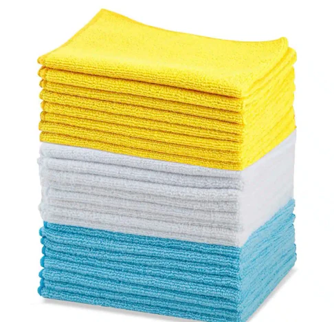 Amazon Basics Mikrofaser Reinigungstuch 24 Stück in blau,gelb und weiß für 8,99€(statt 13,99€)