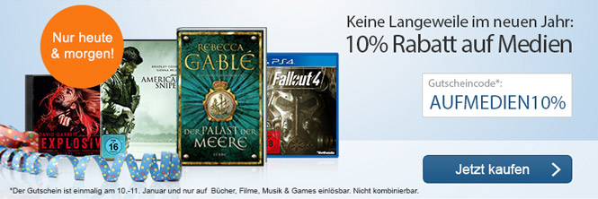 10% Rabatt auf alle Medien bei Rebuy – gebrauchte Spiele, Filme, Bücher und Musik