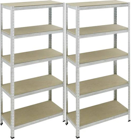 2 Schwerlastregale mit den Maßen 900x1800x400mm für 33€