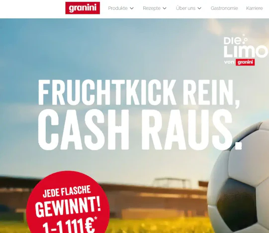 Granini Die Limo: Mind. 1 € Cashback bei gültiger Teilnahme