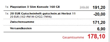 20% bei Interspar.at - viele Knallerpreise, z.B. Nintendo Wii Mario Kart Pack für 106€ / HTC Wildfire S für 138€ / Nintendo 3DS für 114€