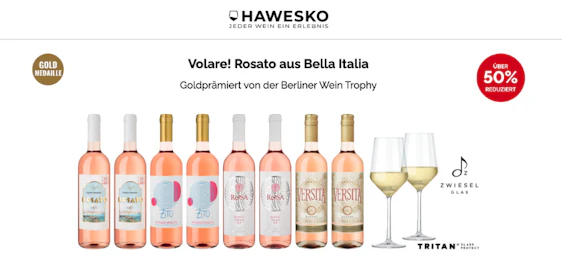 Goldprämiert 🍷 Rosé Probierpaket (8 Flaschen + 2 Gläser) nur 40€