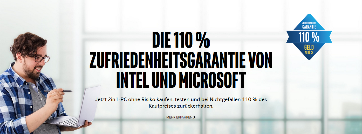 Intel Zufriedenheitsgarantie mit 110% Cashback - bis zu 224€ geschenkt bekommen?
