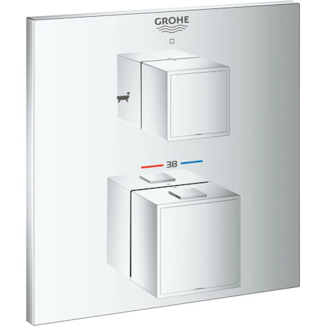23% auf GROHE Grohtherm Cube Thermostat-Wannenbatterie Design eckig Chrom (24155000) sparen