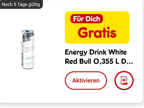 Netto App: Gratiscoupon White Red Bull (Personalisiert)