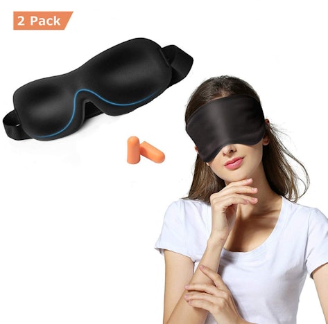 AMBOLOVE 2er Pack Schlafmaske mit Ohrstöpsel