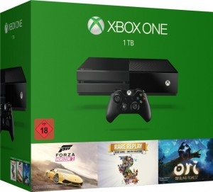 Xbox One Konsole mit 1TB inkl.  Forza Horizon 2 + Rare Replay + Ori Bundle für 339€
